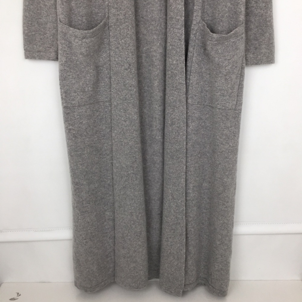Arlotta 100% Cashmere Long Maxi Duster Robe Grey Women’s Size M/L Soft Luxurious - Picture 5 of 16